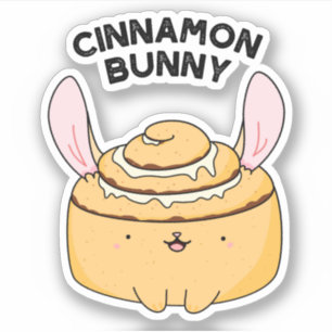 Cinnamon Bunny Funny Cinnamon Bun Pun Aufkleber