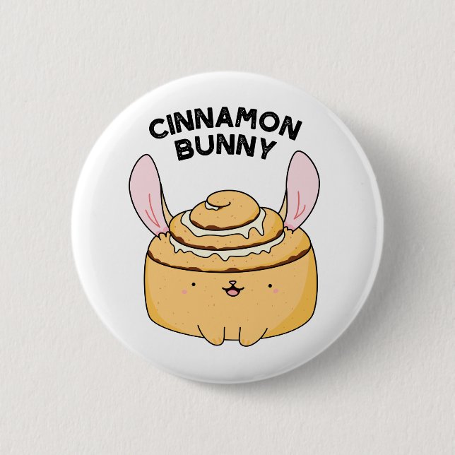 Cinnamon Bunny Lustiger Cinnamon Bun Wortspiel Button (Vorderseite)