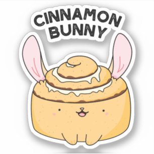 Cinnamon Bunny Niedlich Cinnamon Bun Pun Sticker