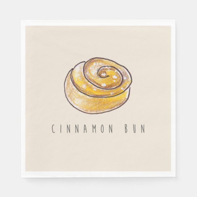 Cinnamon Buns Cinnamon Rolls Coffee Fika Serviette (Vorderseite)