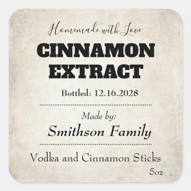 Cinnamon Extract Modern Label Sticker (Vorderseite)