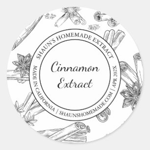 Cinnamon Extract Sketch Modern label Runder Aufkleber