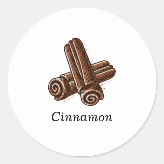 Cinnamon Gewürzstöcke Kräuterkerze Körper Runder Aufkleber (Vorderseite)