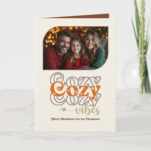 Cinnamon Glow Cozy Vibes Retro Weihnachts-Foto Feiertagskarte
