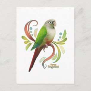 Cinnamon Green Cheek Conture Postkarte