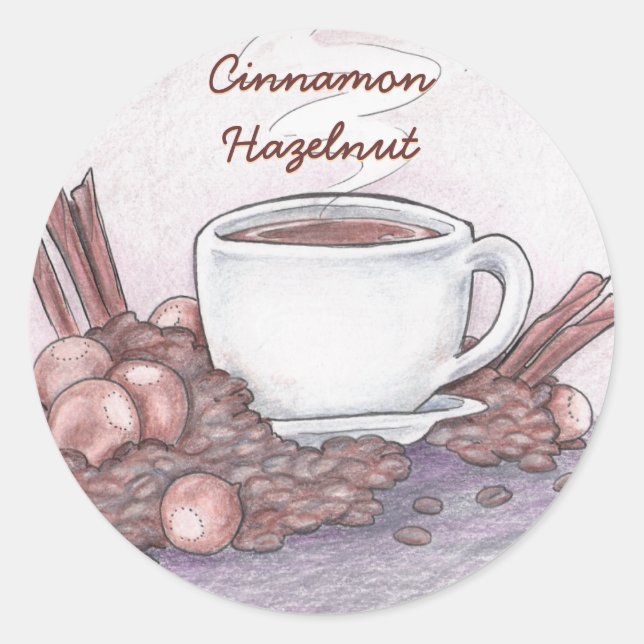 Cinnamon Hazelnut Coffee Runder Aufkleber (Vorderseite)