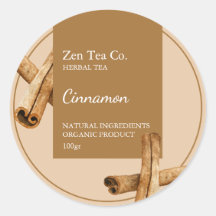 Cinnamon Herbal Tee Business Label