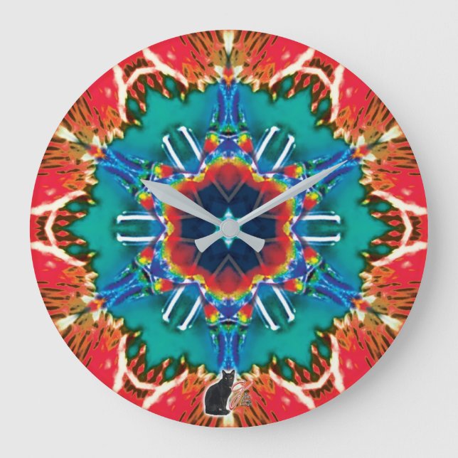 Cinnamon Kaleidoskop Große Wanduhr (Vorderseite)