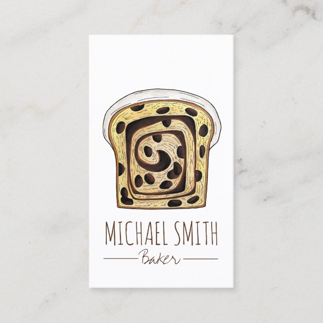 Cinnamon Raisin Brot Bäckerei Breadmaking Baker Visitenkarte (Vorderseite)