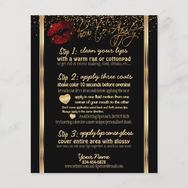 Cinnamon Red Glitzer Lip 💋 Anleitung - Schwarz Flyer (Vorne)