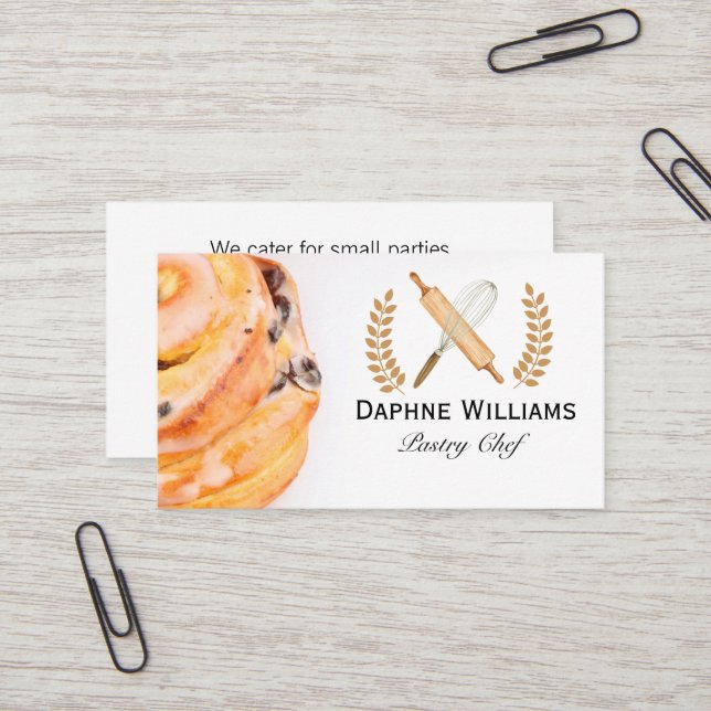 Cinnamon Roll | Baker | Restaurant Visitenkarte (Vorderseite/Rückseite Beispiel)