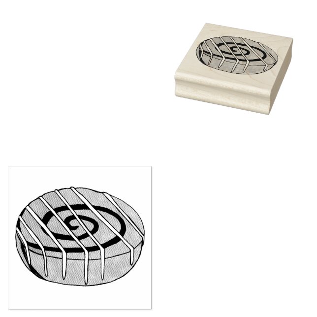 Cinnamon Roll Bun Konditorei Frühstück Gummistempel (Stempel)