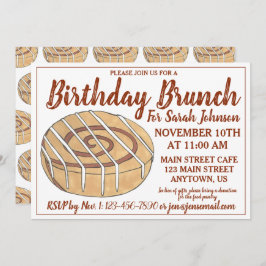 Cinnamon Roll Bun Pastry Birthday Party Brunch Einladung