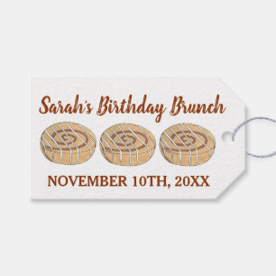 Cinnamon Roll Bun Pastry Birthday Party Brunch Geschenkanhänger