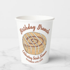 Cinnamon Roll Bun Pastry Birthday Party Brunch Pappbecher