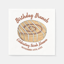 Cinnamon Roll Bun Pastry Birthday Party Brunch Serviette