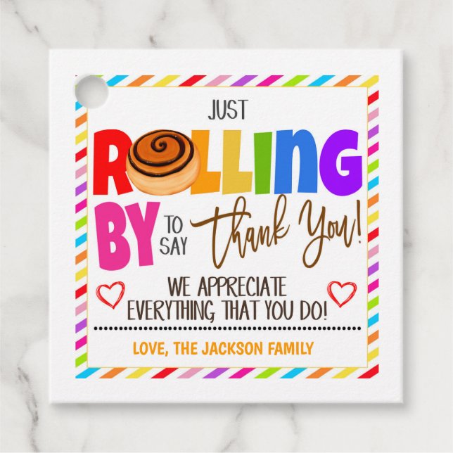 Cinnamon Roll Geschenktag Geschenkanhänger (Vorderseite)