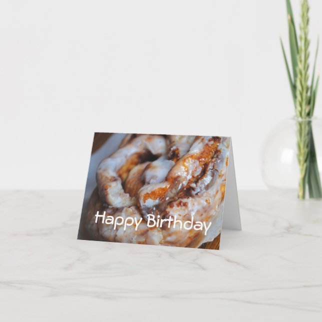 Cinnamon Roll Happy Birthday Card Karte (Vorderseite)