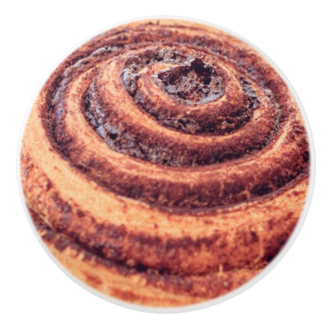 Cinnamon Rolle Brot braun Keramikknauf (Vorderseite)