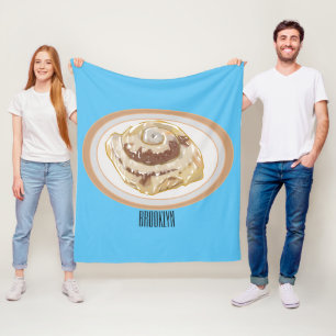Cinnamon Rolle Cartoon Illustration Fleecedecke