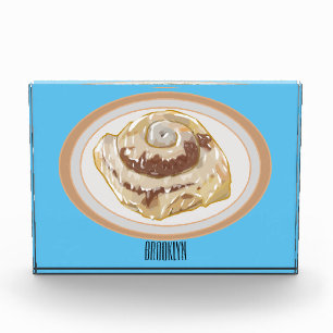 Cinnamon Rolle Cartoon Illustration Fotoblock