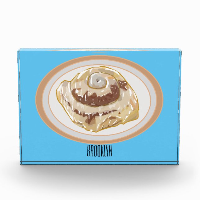 Cinnamon Rolle Cartoon Illustration Fotoblock (Vorderseite)