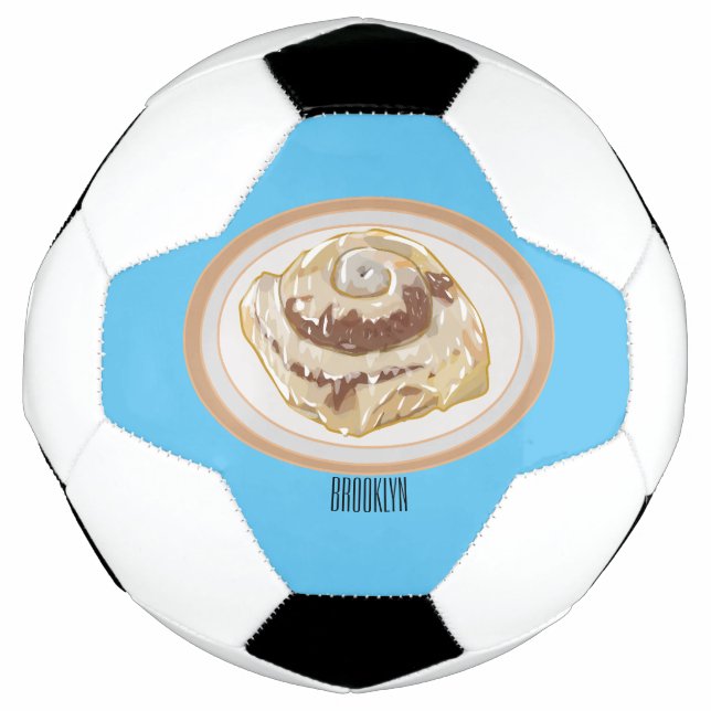 Cinnamon Rolle Cartoon Illustration Fußball (Vorderseite)