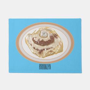 Cinnamon Rolle Cartoon Illustration Fußmatte