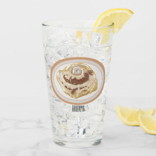 Cinnamon Rolle Cartoon Illustration Glas