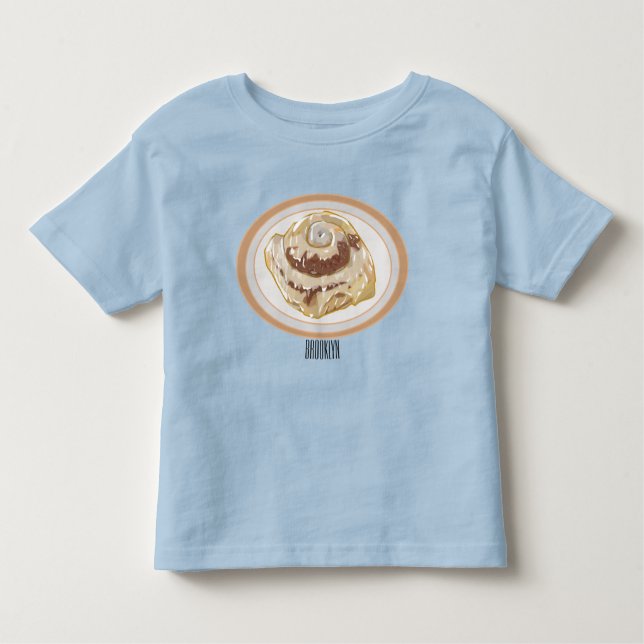 Cinnamon Rolle Cartoon Illustration Kleinkind T-shirt (Vorderseite)