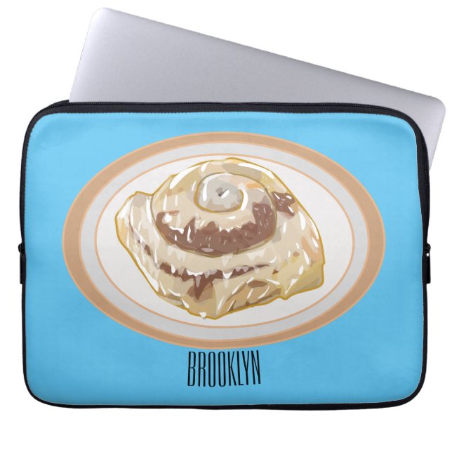 Cinnamon Rolle Cartoon Illustration Laptopschutzhülle (Vorderseite)