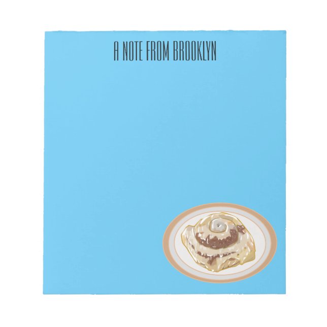 Cinnamon Rolle Cartoon Illustration Notizblock (Vorderseite)