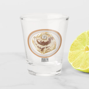 Cinnamon Rolle Cartoon Illustration Schnapsglas