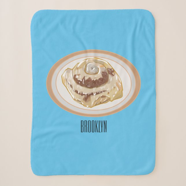 Cinnamon Rolle Cartoon Illustration Sherpadecke (Vorderseite)