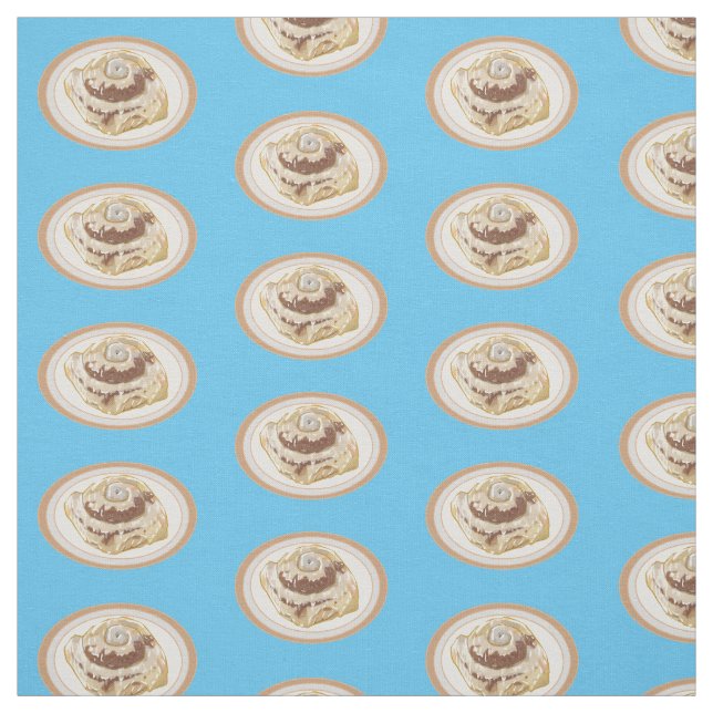 Cinnamon Rolle Cartoon Illustration Stoff (Muster)
