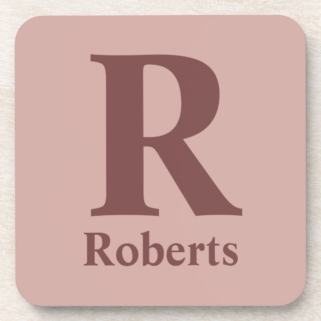 Cinnamon Rose Anfangs/Vorname/Familienname Getränkeuntersetzer (Vorderseite)