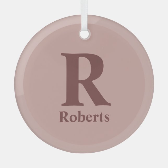 Cinnamon Rose Anfangs/Vorname/Familienname Ornament Aus Glas (Vorderseite)