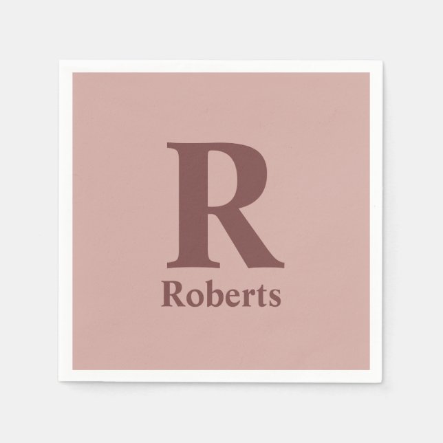 Cinnamon Rose Anfangs/Vorname/Familienname Serviette (Vorderseite)