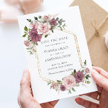 Cinnamon Rose Blush Blumengrün Boho Wedding Save The Date<br><div class="desc">Diese elegante Hochzeit bewahrt das Datum mit einem weichen und zarten Charme von subtilen Zimt-Rose und rot rosa Blume, die von üppiger Vegetation geschmückt. Personalisieren Sie es einfach und schnell mit Ihren Daten, drücken Sie einfach die Schaltfläche Anpassen, um den Stil und die Platzierung des Textes weiter zu ordnen und...</div>