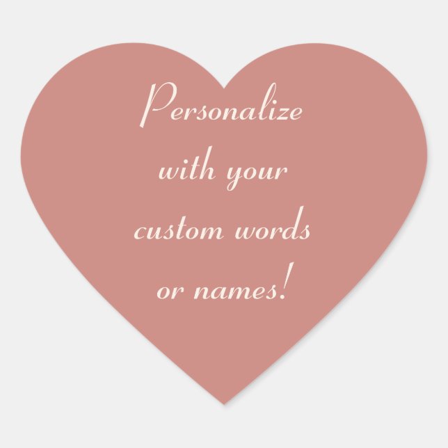 Cinnamon Rose Custom Heart Labels Herz-Aufkleber (Vorderseite)
