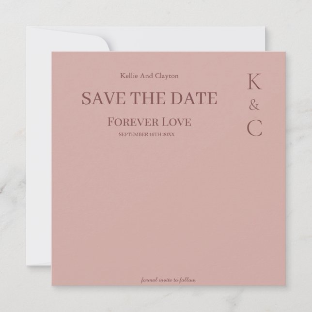 Cinnamon Rose ewig Liebe Hochzeit speichern das Da Save The Date (Vorderseite)
