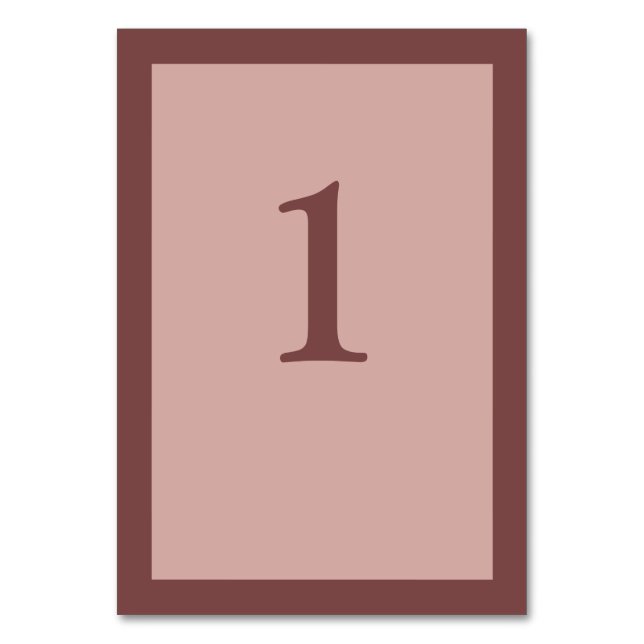 Cinnamon Rose Gerahmte Hochzeitkarte Tischnummer (Vorderseite)