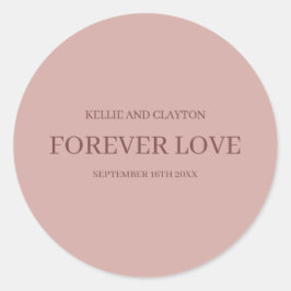 Cinnamon Rose Moderne Minimalistische Hochzeit Runder Aufkleber