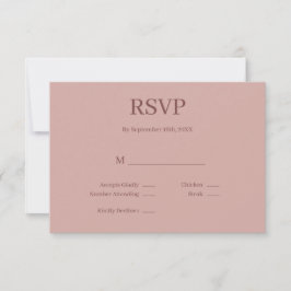 Cinnamon Rose Moderne Minimalistische Hochzeitskar RSVP Karte