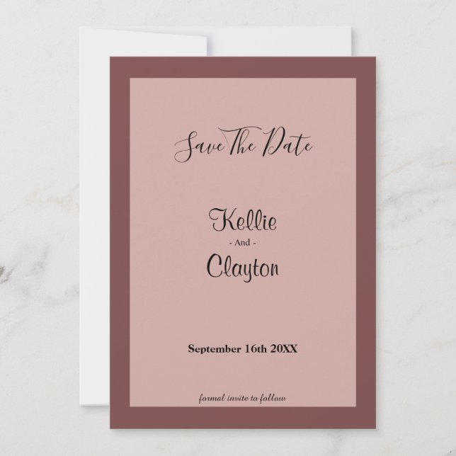 Cinnamon Rose Save the Date Gerahmt (Vorderseite)