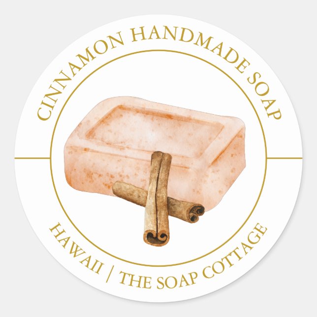 Cinnamon Soap-Etikett Runder Aufkleber (Vorderseite)