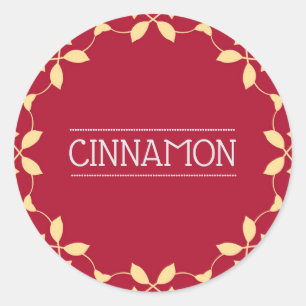 Cinnamon Spice Jar Stickers Red