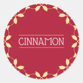Cinnamon Spice Jar Stickers Red