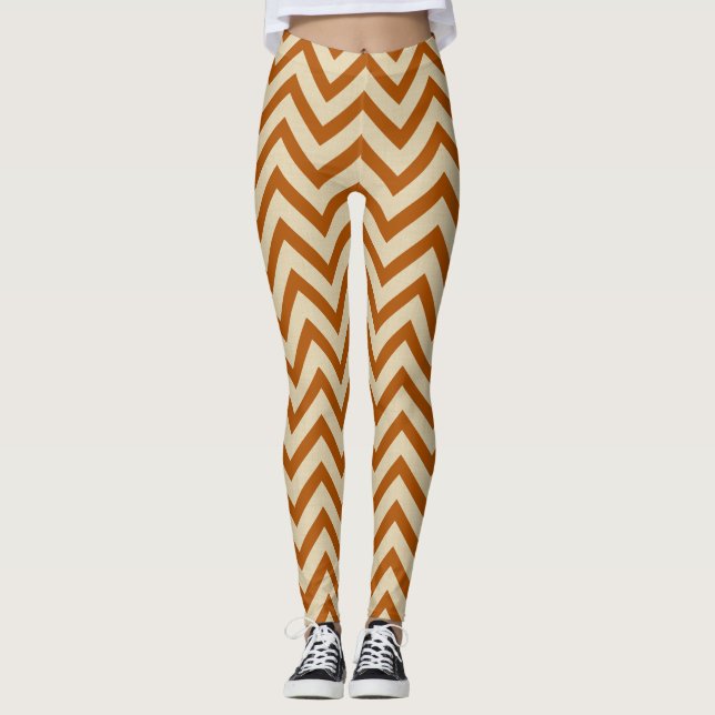 Cinnamon Spice Moods Chevrons Leggings (Vorderseite)