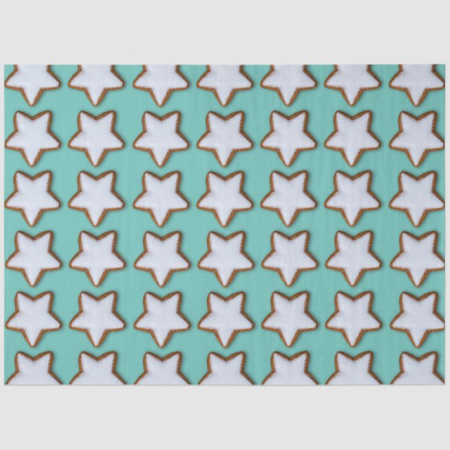 Cinnamon Star Cookies Muster Weihnachten und Weihn Seidenpapier (Vorderseite)